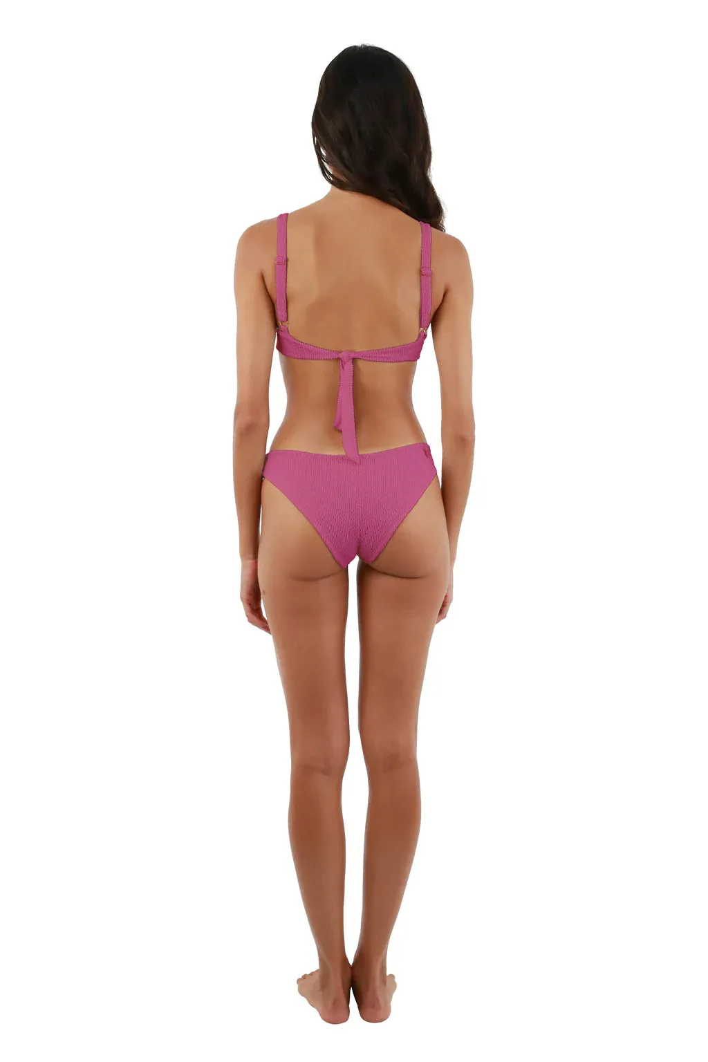 Malai Textured Wave Easy Pink Majestic Bikini Top