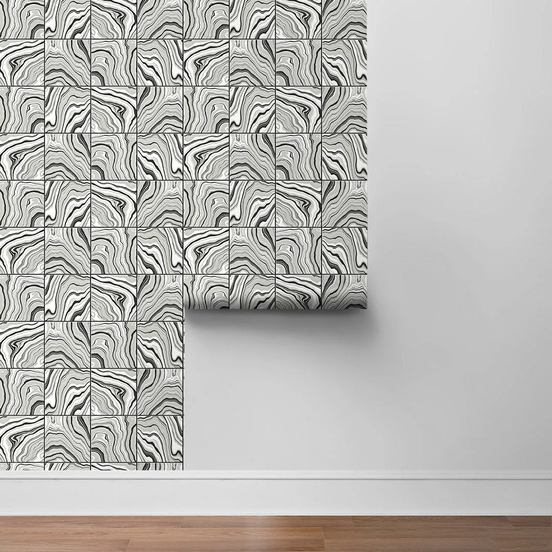 Marbled Tile Peel-and-Stick Luxe Haven Wallpaper