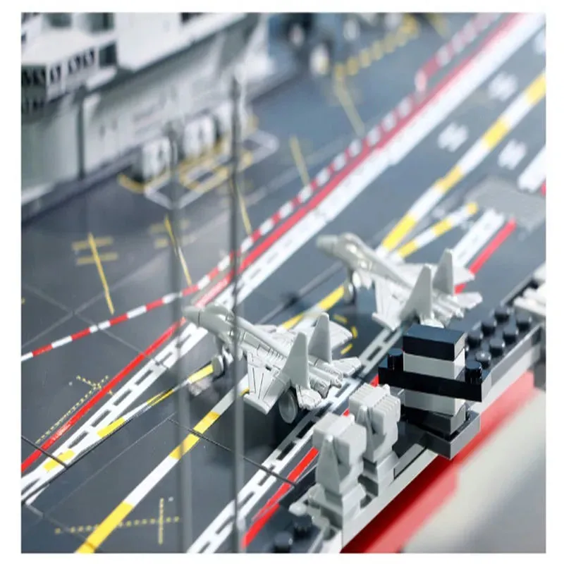 MOC Military WW2 Aircraft Carrier Warship Bricks Toys