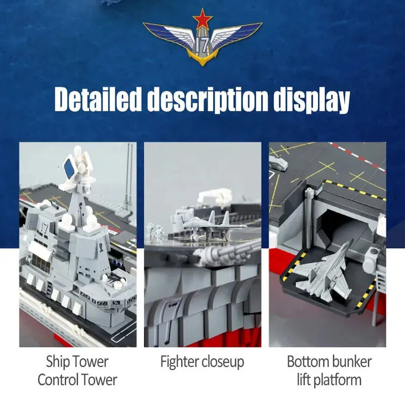MOC Military WW2 Aircraft Carrier Warship Bricks Toys