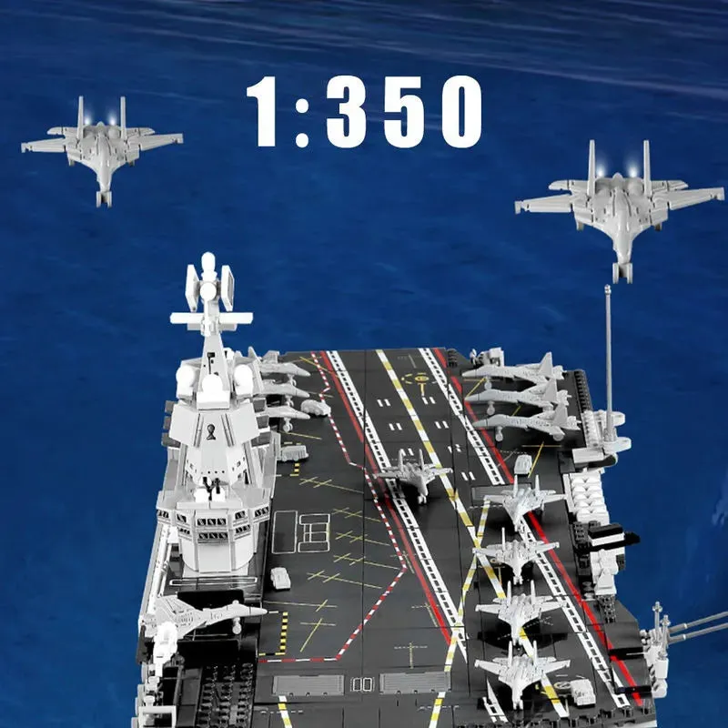 MOC Military WW2 Aircraft Carrier Warship Bricks Toys