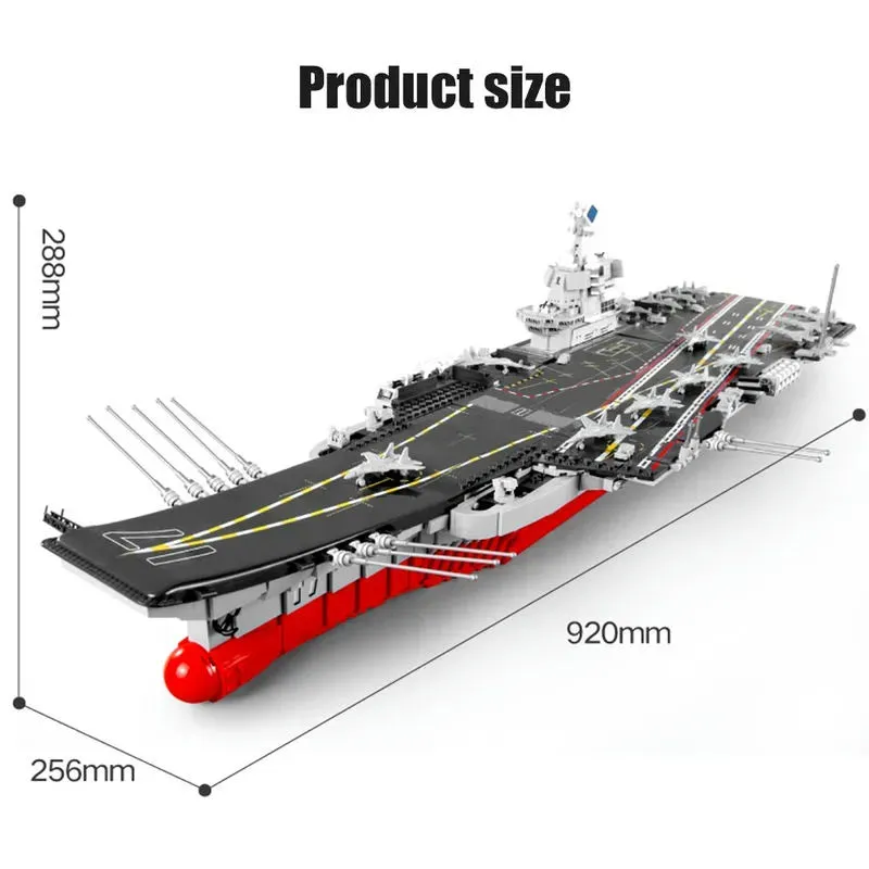 MOC Military WW2 Aircraft Carrier Warship Bricks Toys