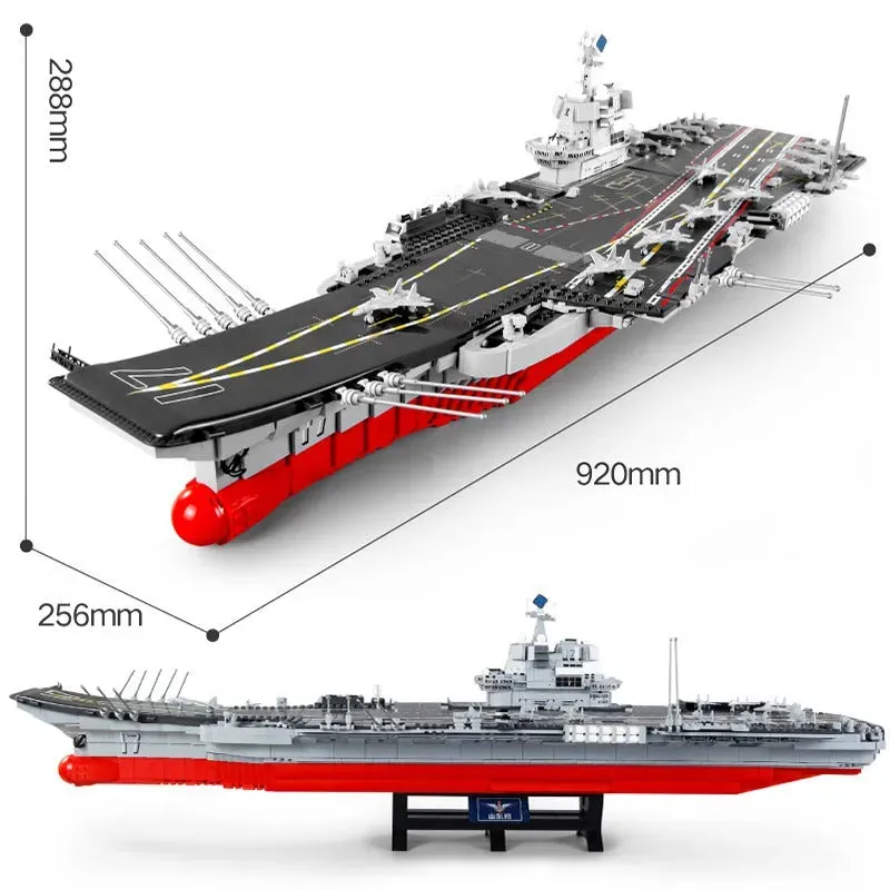 MOC Military WW2 Aircraft Carrier Warship Bricks Toys