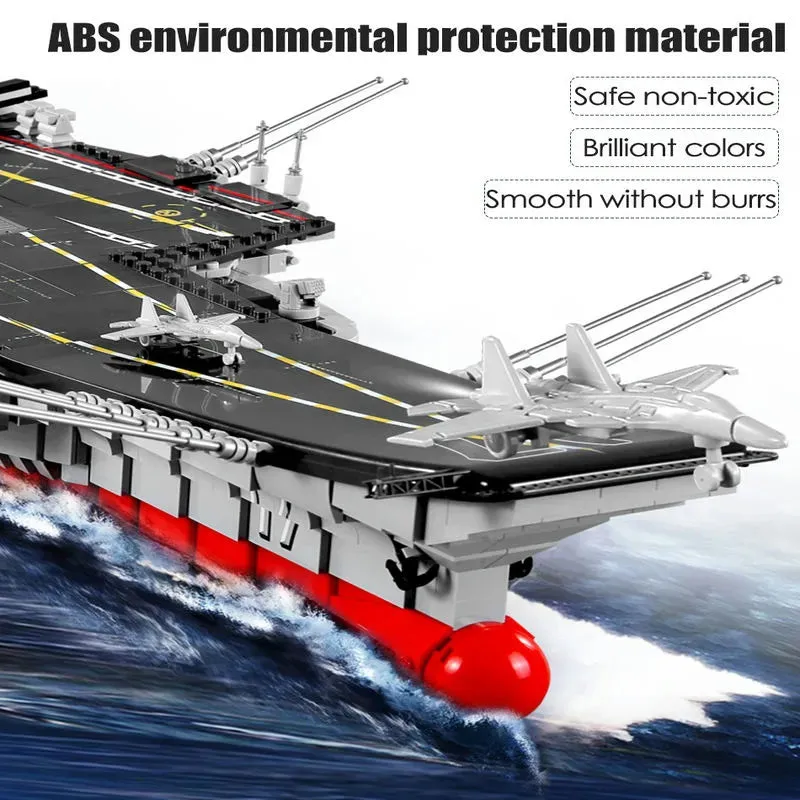 MOC Military WW2 Aircraft Carrier Warship Bricks Toys