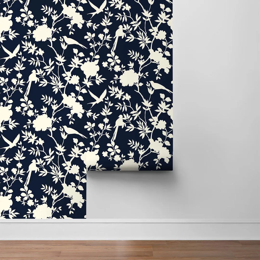 Mono Toile Peel-and-Stick Luxe Haven Wallpaper