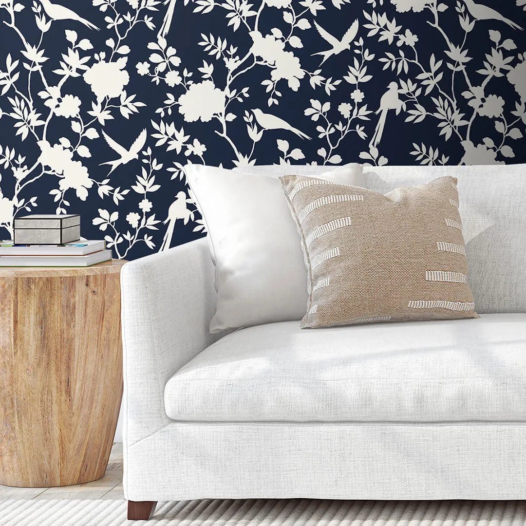 Mono Toile Peel-and-Stick Luxe Haven Wallpaper