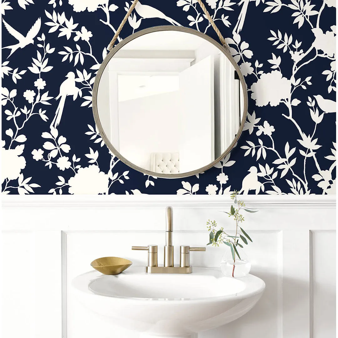 Mono Toile Peel-and-Stick Luxe Haven Wallpaper
