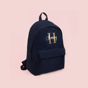 Personalised Initial Name Backpack for Kids, Custom Name Back Pack for Kids Boys Girls, Back to School Essential RuckSack Backpack