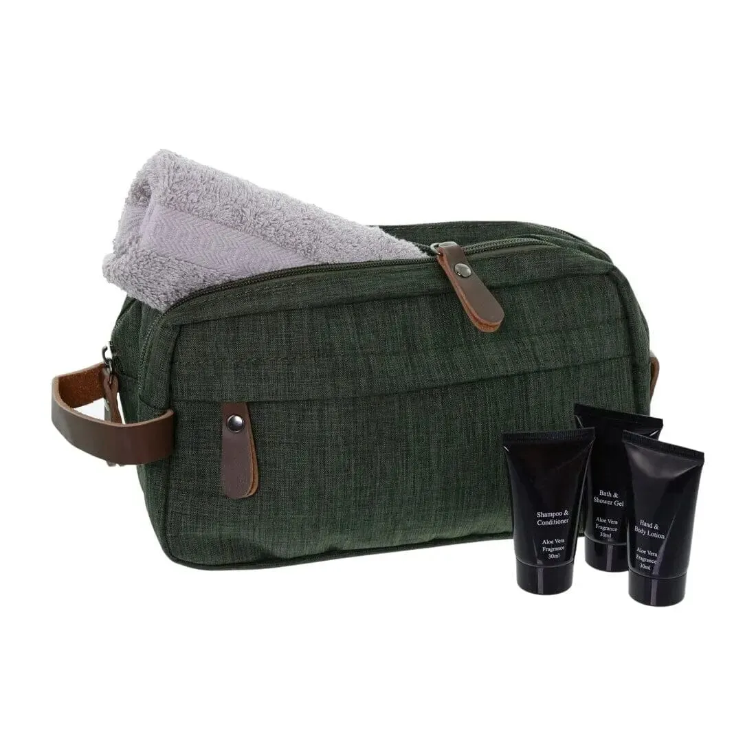 Personalised Luggage Tag And Canvas Wash Bag Set