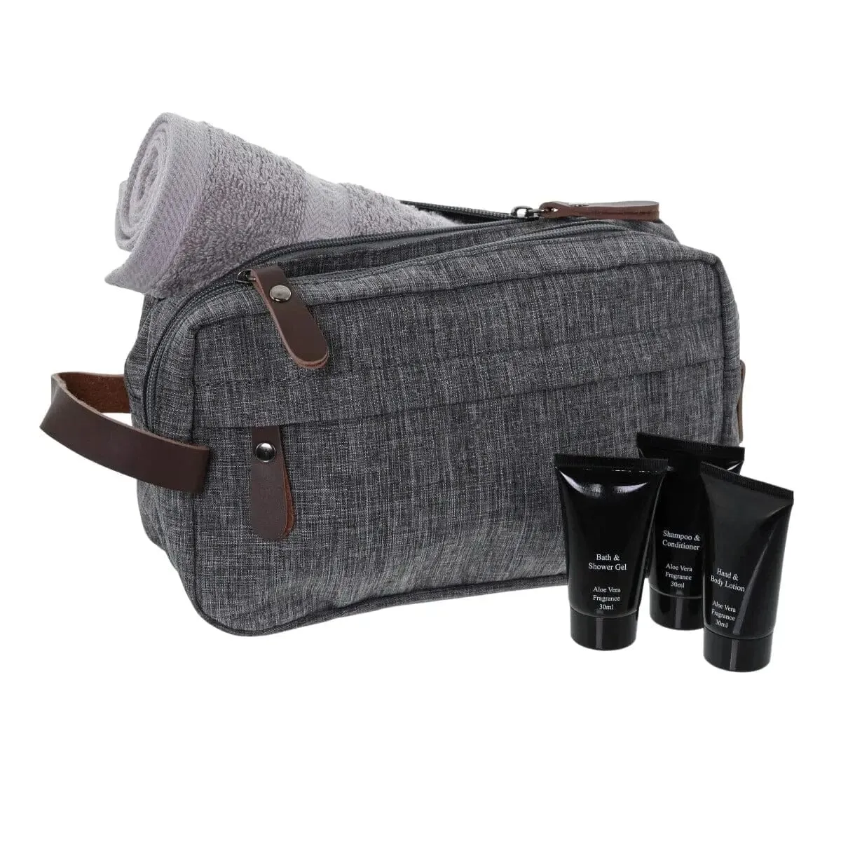 Personalised Luggage Tag And Canvas Wash Bag Set
