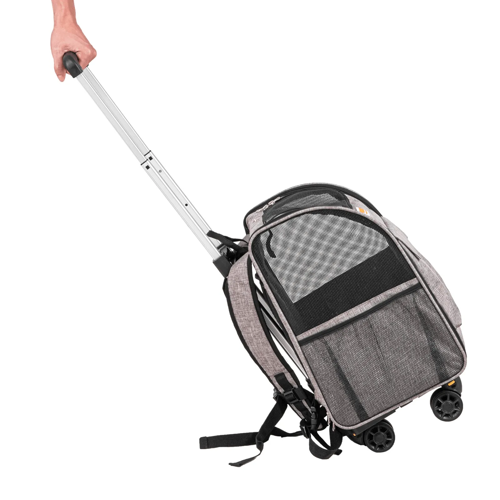 Pet Carrier with Wheels, Rolling Pet Carrier with Telescopic Handle