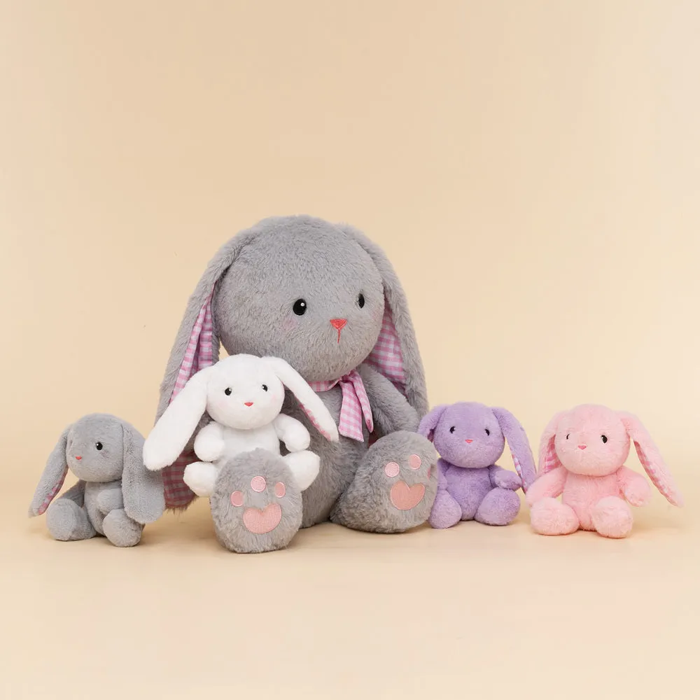 Rabbit Family with 4 Babies Plush Playset Animals Stuffed Gift Set for Toddler