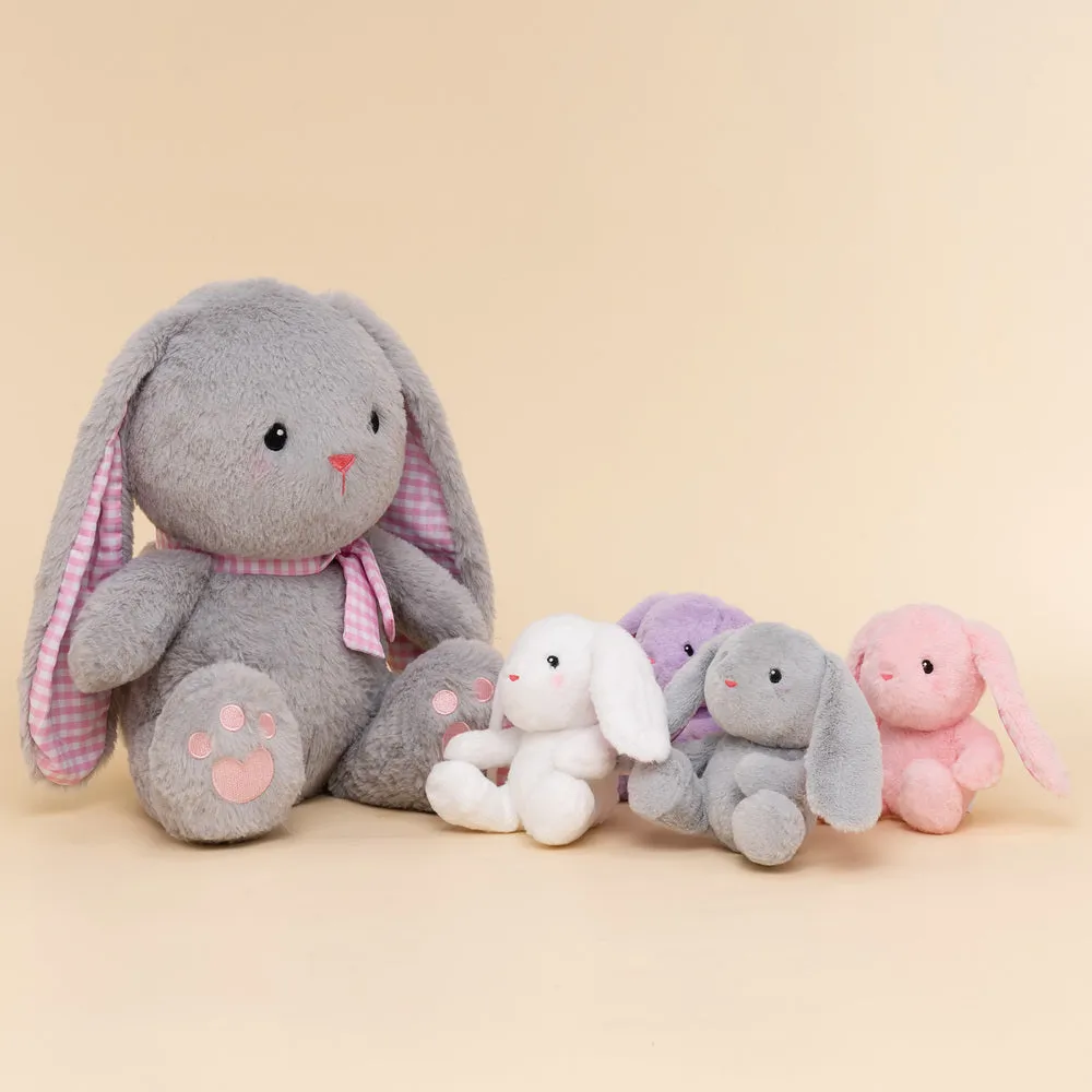 Rabbit Family with 4 Babies Plush Playset Animals Stuffed Gift Set for Toddler