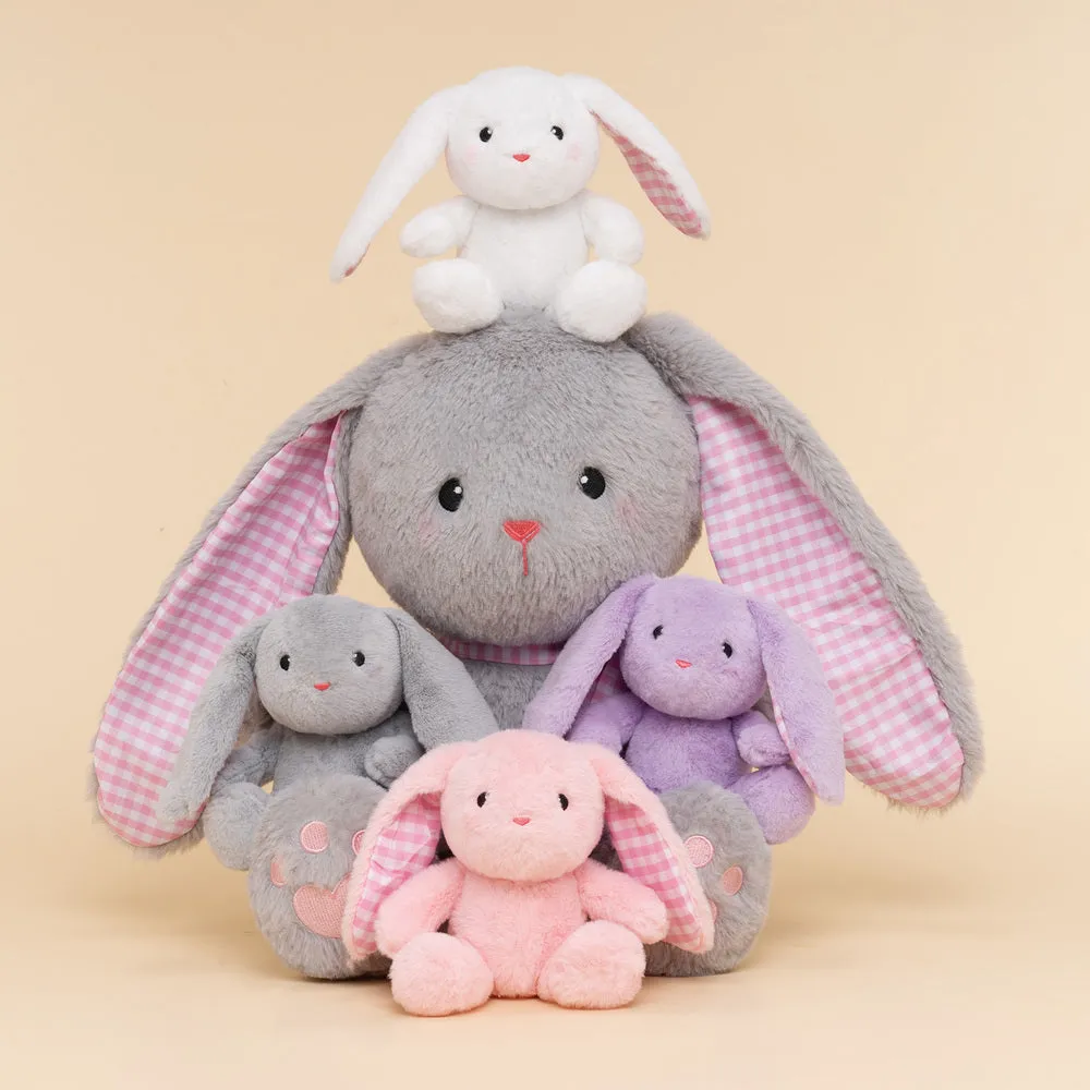 Rabbit Family with 4 Babies Plush Playset Animals Stuffed Gift Set for Toddler