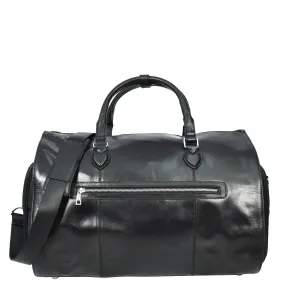 Real Leather Garment Suit Carrier 2-in-1 Holdall Duffel Travel Bag Ludlow Black