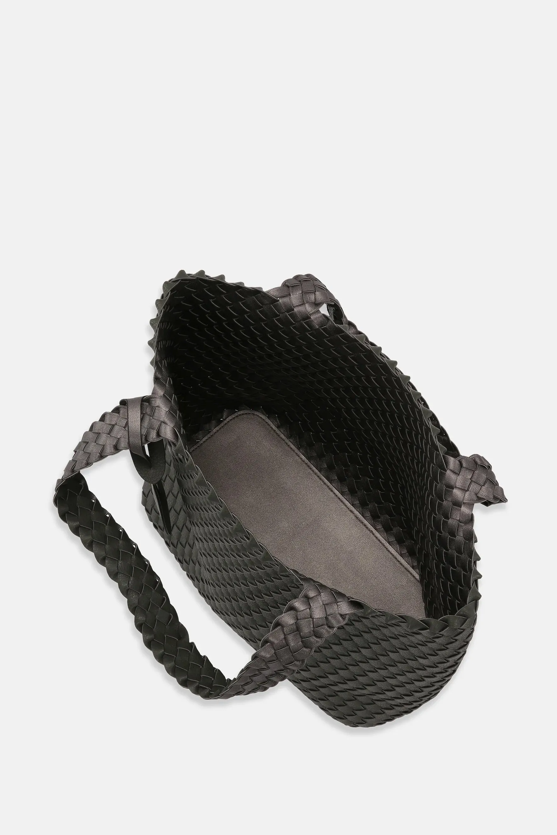 Reversible Woven Tote, Army /Gunmetal