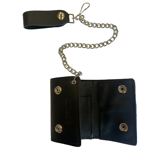 Skulls Tri-Fold Wallet w/ Chain