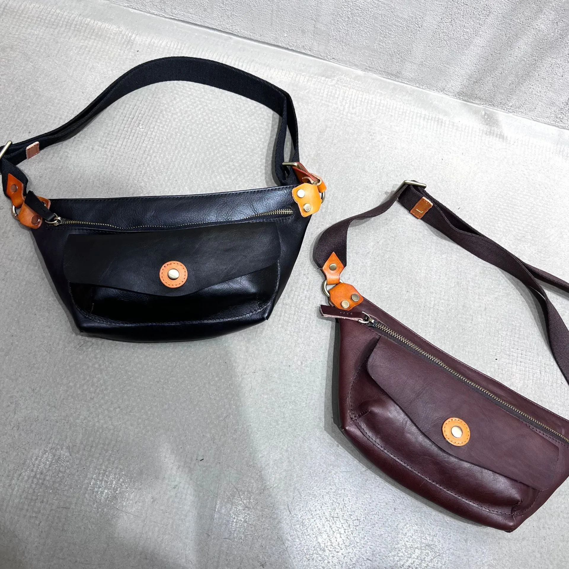 Small Handmade Women's Leather Crossbody Sling Bag Chest Bag For Women