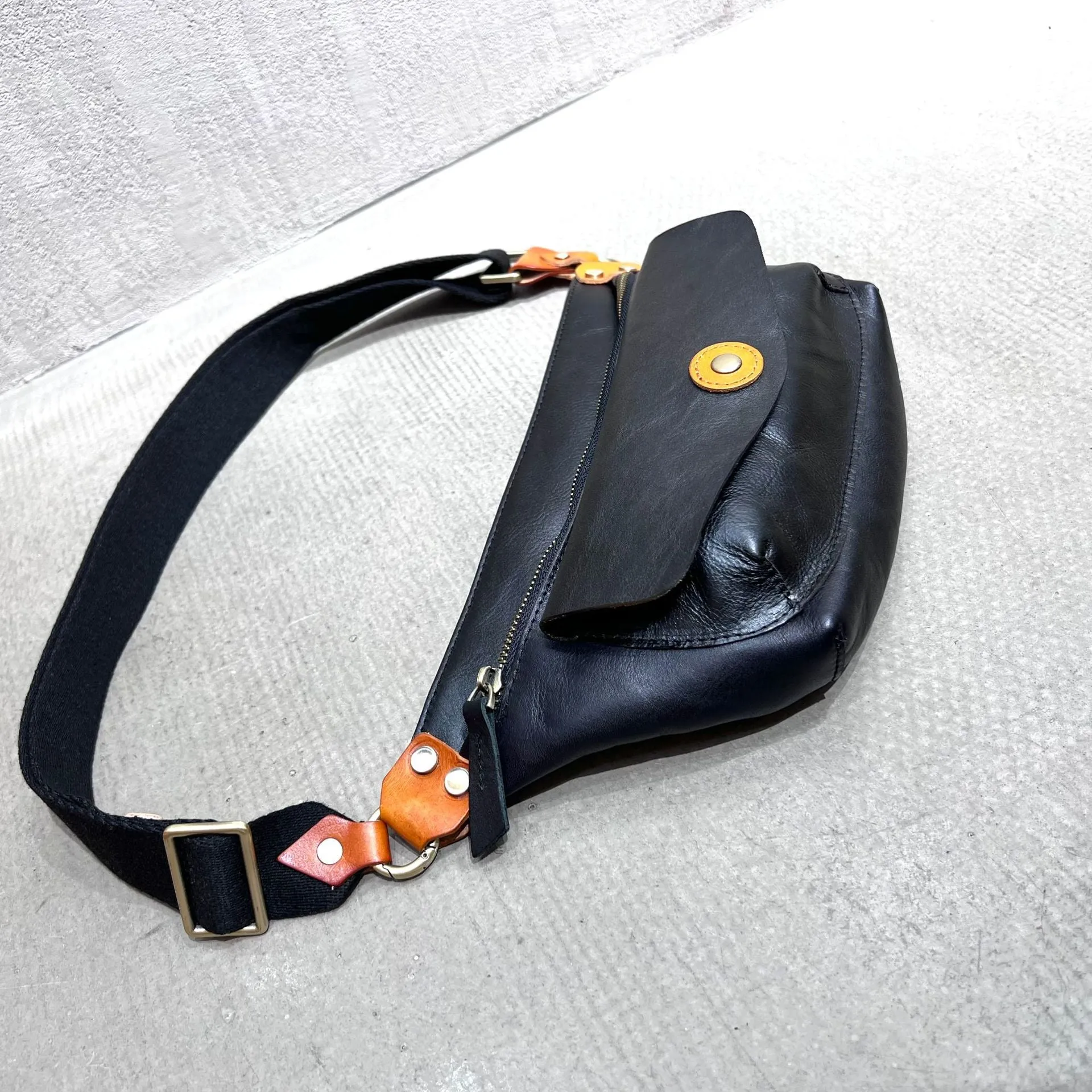 Small Handmade Women's Leather Crossbody Sling Bag Chest Bag For Women