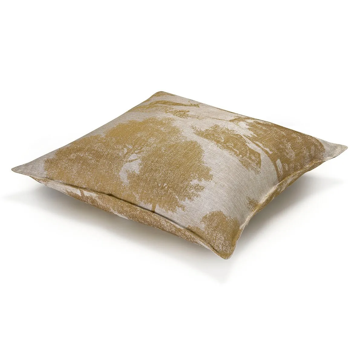 Souveraine gold cushion cover by Le Jacquard Francais