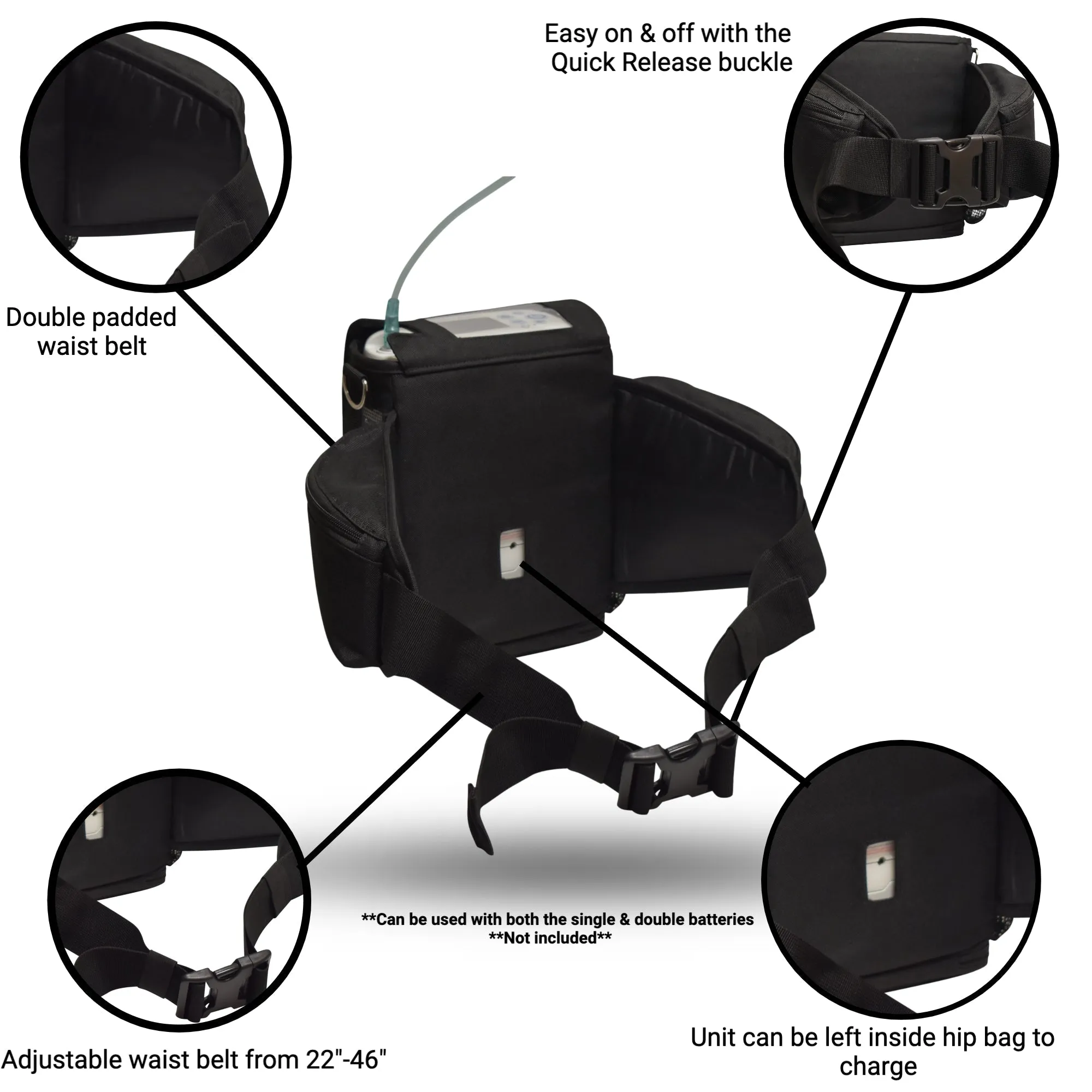 The Rove 6 Hip/Fanny Bag - Black