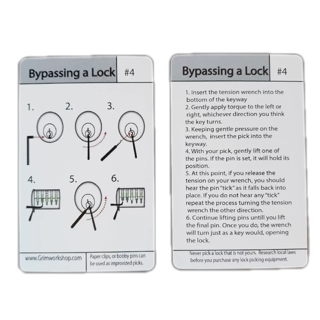 Tip Card #04 How to Pick a Lock : Visual, and Written Lock Picking Instruction