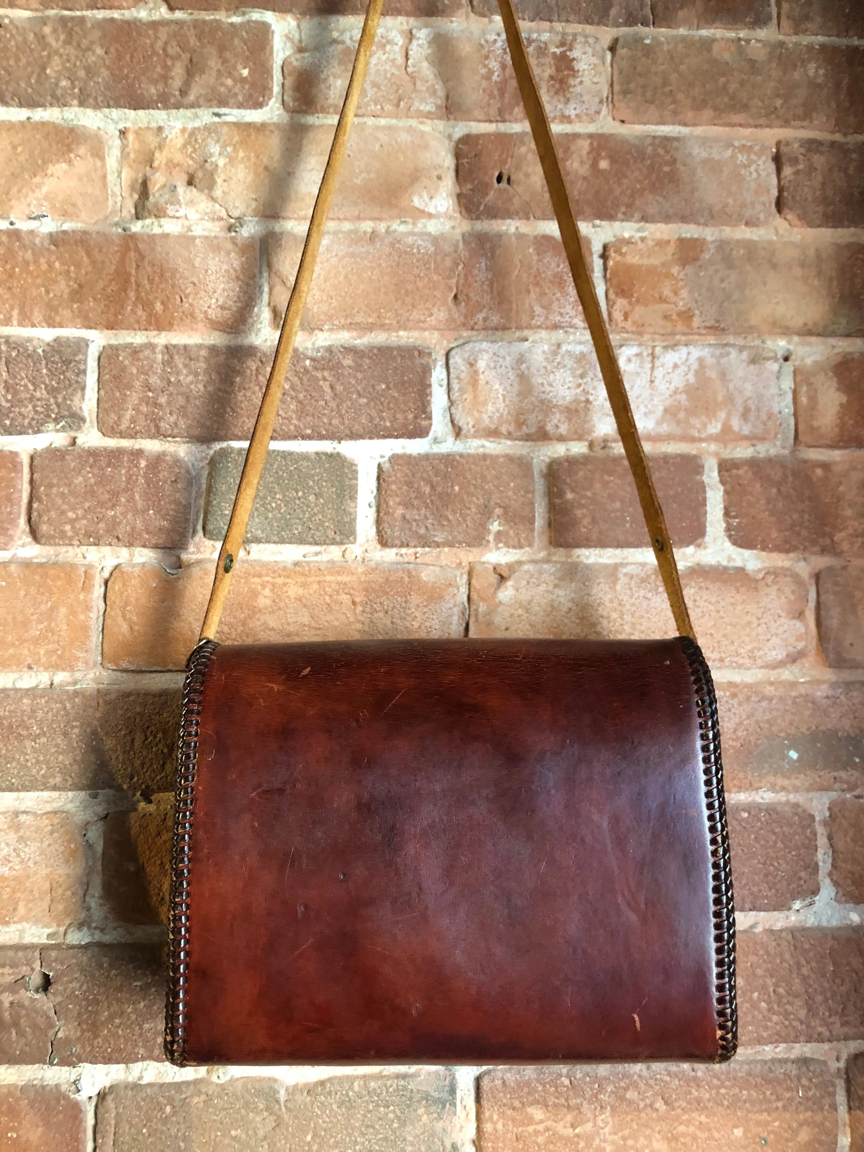 Vintage Brown Leather Handbag, SOLD