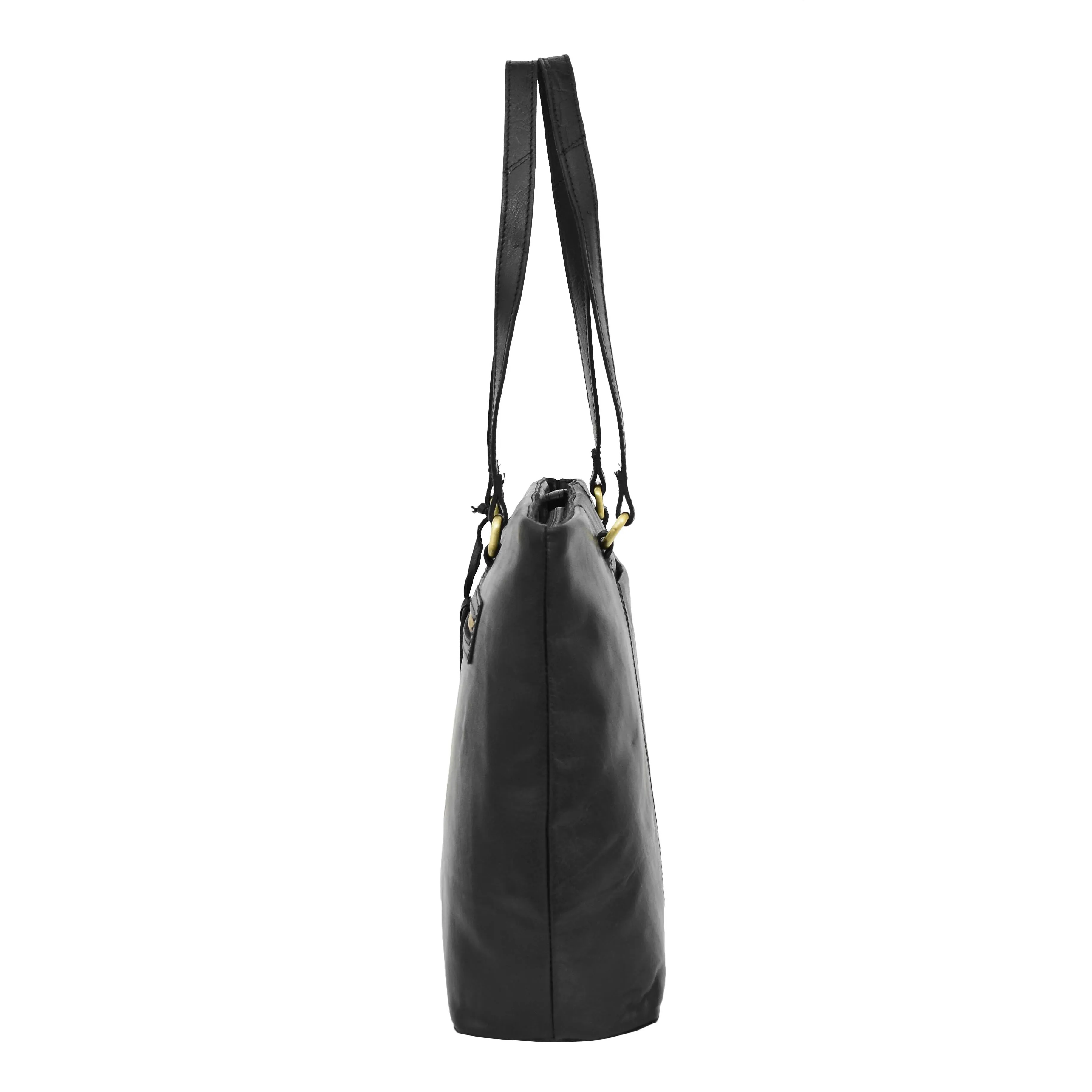 Womens Leather Classic Shopper Bag Lima Black